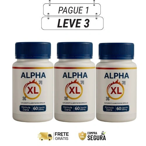 Alpha XL 60cps Original - Desperte Seu Potencial Máximo - Kits com  3 e 5 Frascos - Frete Grátis