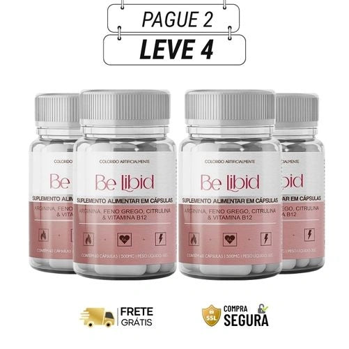 Be Libid 60 Cápsulas - Desejo Feminino com Intensidade, Presença e Calor - Kits com 2, 4 e 6 Frascos - Frete Grátis