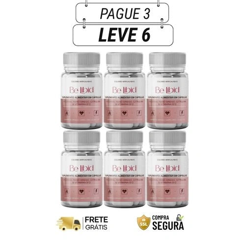 Be Libid 60 Cápsulas - Desejo Feminino com Intensidade, Presença e Calor - Kits com 2, 4 e 6 Frascos - Frete Grátis