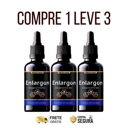 Enlargon 30ml Original - Mais Desejo, Energia e Confiança - Kits com 3 e 5 Frascos - Frete Grátis