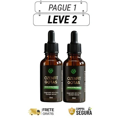Ozenfit Gotas 30ml Original - Reduza Medidas Naturalmente - Kits com 2, 3, 4 e 5 Frascos - Frete Grátis
