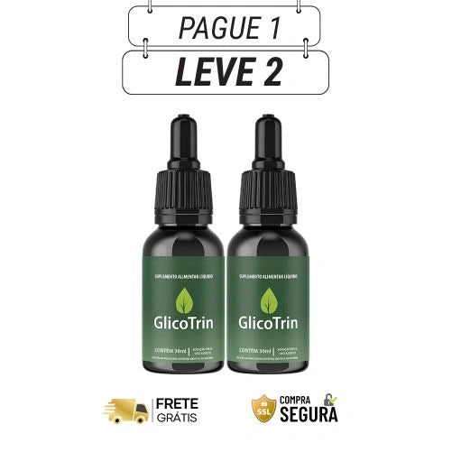 GlicoTrin 30ml Original - Controle Natural, Qualidade e Saúde Diária- Kits com 2, 4 e 6 Frascos - Frete Grátis