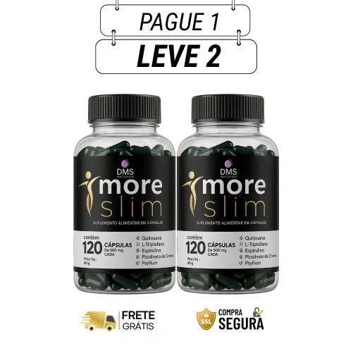 Moreslim 60 Cápsulas - Perca Peso Naturalmente com Bem-Estar e Leveza - Kits com 2 e 4 Frascos 0 Frete Grátis