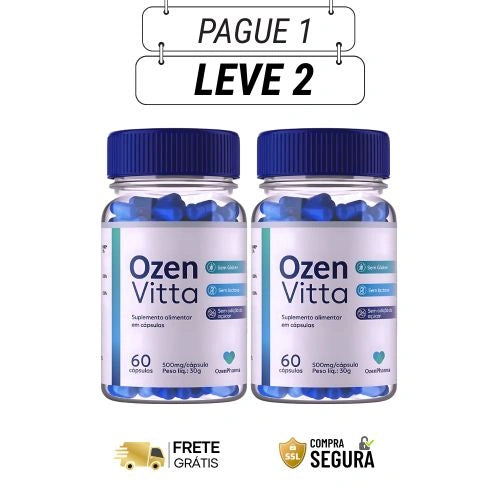 Ozenvitta 500mg 60 Cápsulas - Queime Gordura e Mantenha a Forma - Kits com 2 e 4 Frascos - Frete Grátis