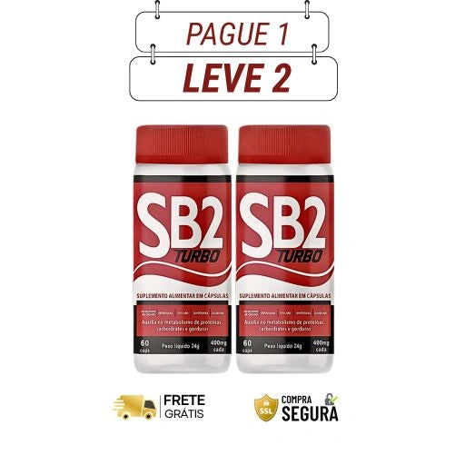 SB2 Turbo 60cps Original: Suplemento Poderoso Para Resultados Rápidos - Oferta com 2 ou 4 Frascos - Frete Grátis