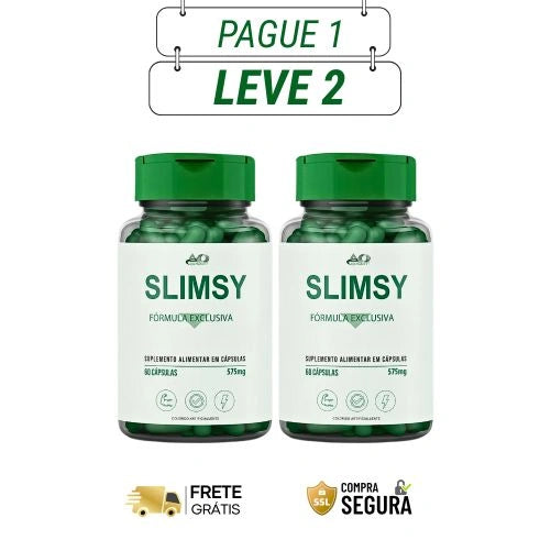 Slimsy 60 Cápsulas - Leveza Que Se Sente no Corpo - Kit com 2 e 4 Frascos - Frete Grátis