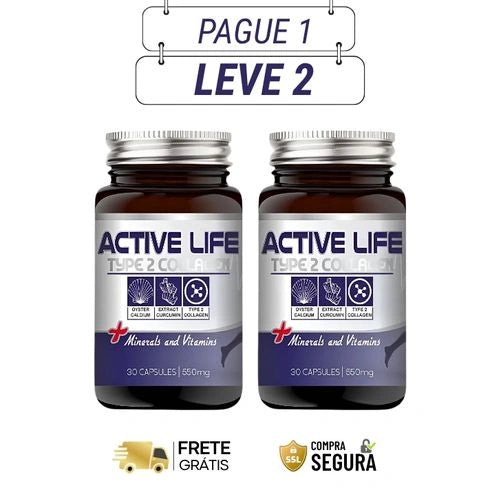 Active Life 550mg 30 Caps. - Articulações Fortes, Vida Leve - Ofertas com 2 e 4 Frascos - Frete Grátis