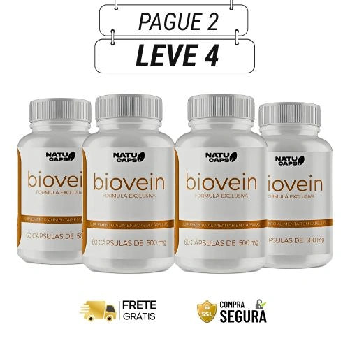 Biovein 60 Cápsulas Original - Leveza e Conforto nas Pernas - Ofertas com 2 e 4 Frascos - Frete Grátis