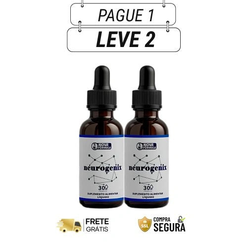 Neurogenix 30ml Original - Sua Mente no Modo Turbo - Kits com 2 e 4 Frascos - Frete Grátis