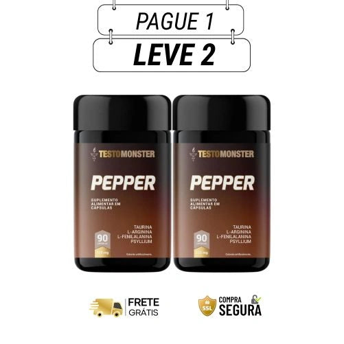 Pepper 90 Cápsulas - Queime Calorias Naturalmente - Kit com 2 e 4 Frascos - Frete Grátis