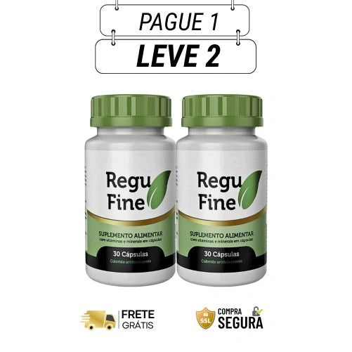 Regu fine 60 Cápsulas - Redefina Seu Corpo Naturalmente - Kit com 2 e 4 Frascos - Frete Grátis
