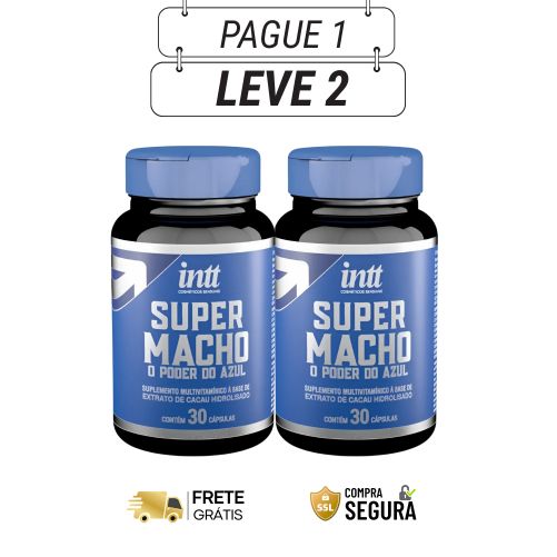 Super Macho 60 Cápsulas - Para Homens Que Querem Mais - Kits com 2 e 4 Frascos - Frete Grátis